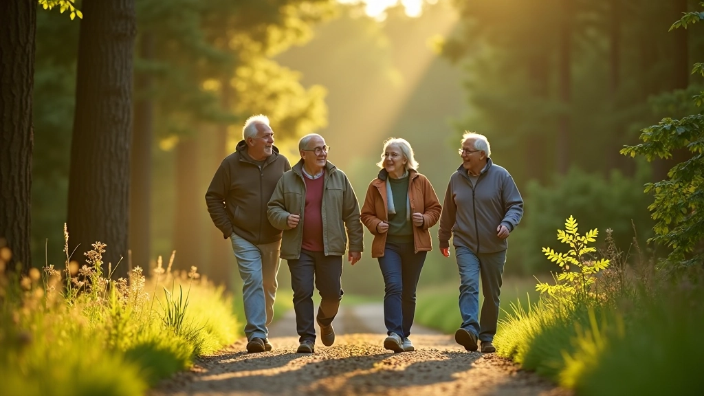 Seniori pastaigā dabā